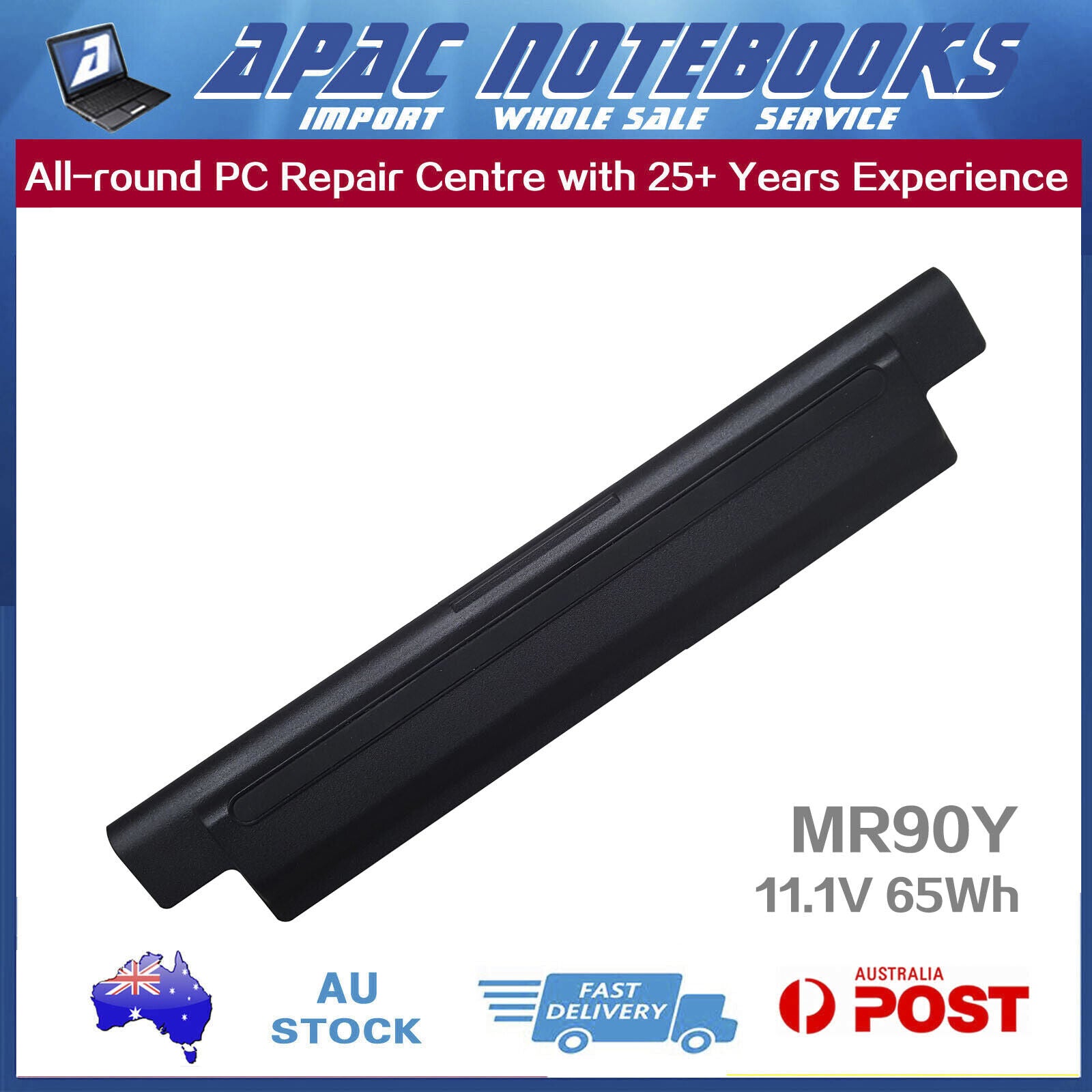 Genuine MR90Y Battery for V8VNT VR7HM W6XNM X29KD XCMRD XRDW2 YGMTN 11.1V 65Wh