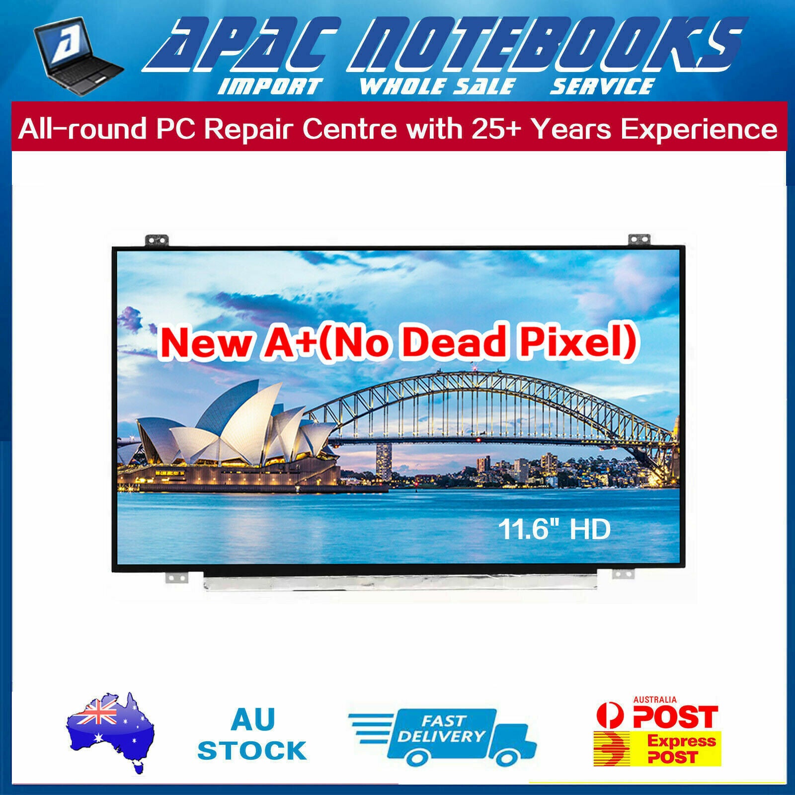 11.6" HD(1366x768) LED Screen For N116BGE-L42, N116BGE-L32, Up down Brackets