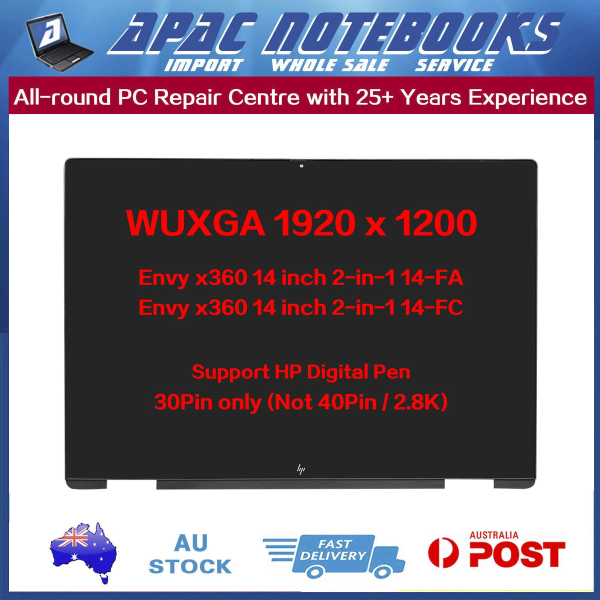 Genuine 14.0" 1920x1200 Touchscreen Assembly HP Envy x360 2in1 14-fa