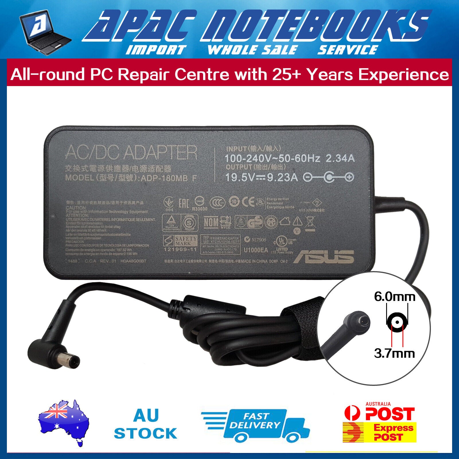 Genuine 180W AC Adapter Charger ASUS TUF Gaming A17 FA706 FA707 2021 2022