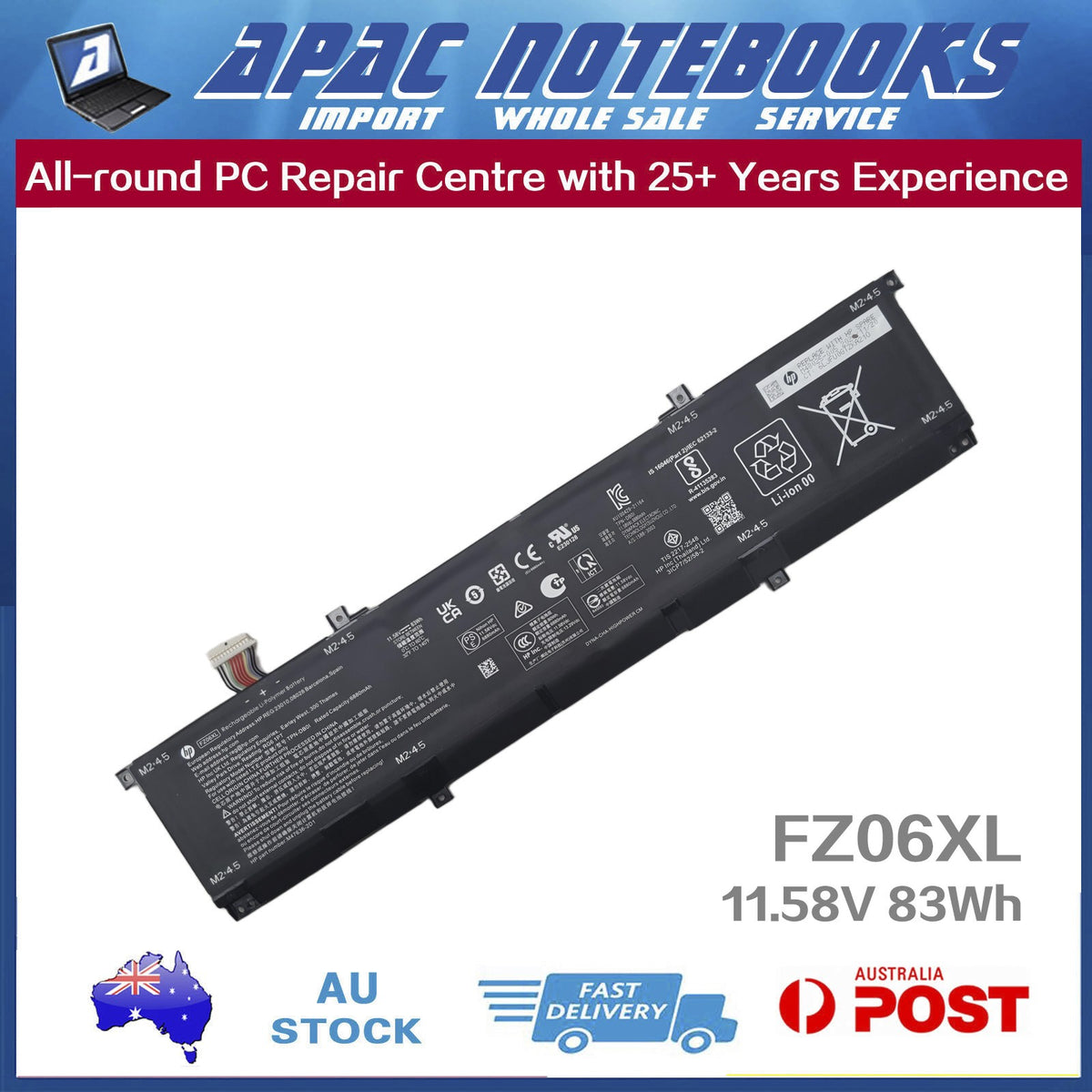 Genuine FZ06XL Battery HP Spectre x360 16-f 16-f0001tu 16-h 16-h0028tx 83Wh