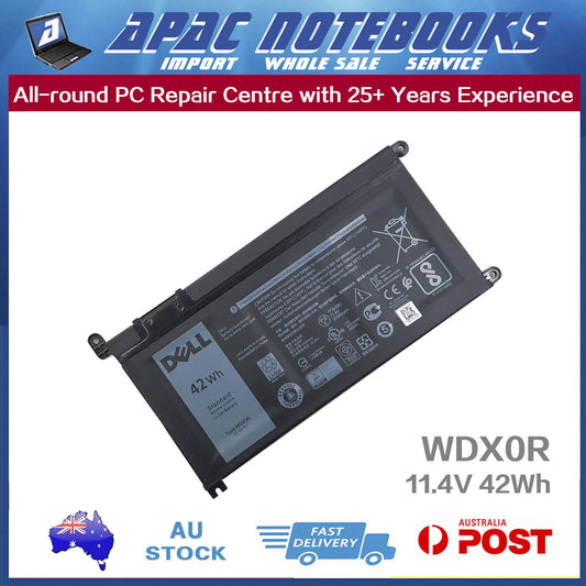 Genuine WDX0R Battery for 3CRH3 CYMGM FC92N FW8KR T2JX4 Y3F7Y WDXOR 11.4V 42Wh