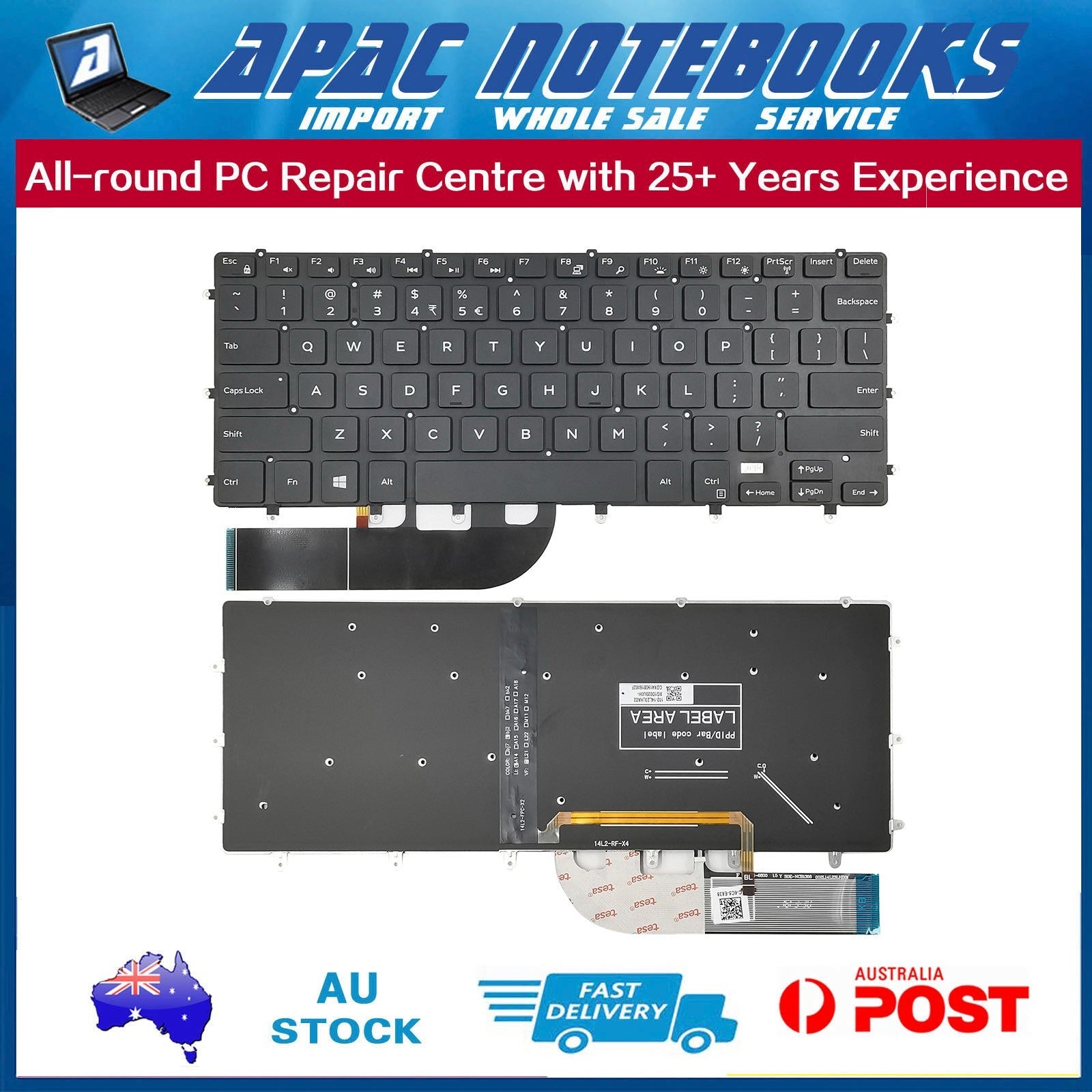Backlit Keyboard for Dell XPS 15 9550 9560 9570 P56F WMKX8