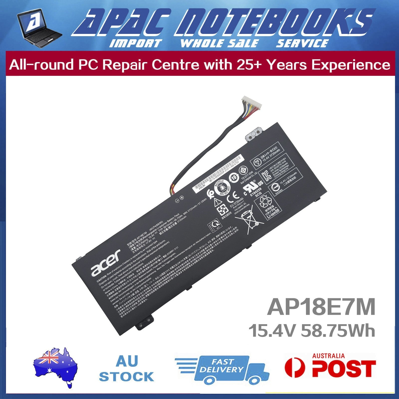 Genuine Acer Battery Predator Helios 300 PH317-53 PH317-54 PH317-55 15.4V 58Wh