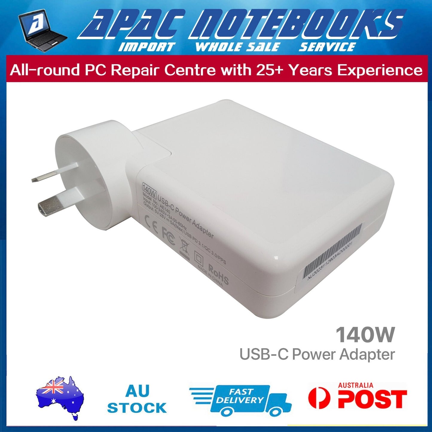 140W USB-C Power Adapter for MacBook Pro 16" A2991 M3 2023 Mac15,7 15,9 15,11