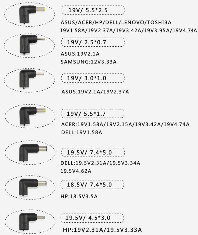 90W 14Tips Automatic Universal Laptop Adapter Charger 15V 18.5V 19V 19.5V 20V