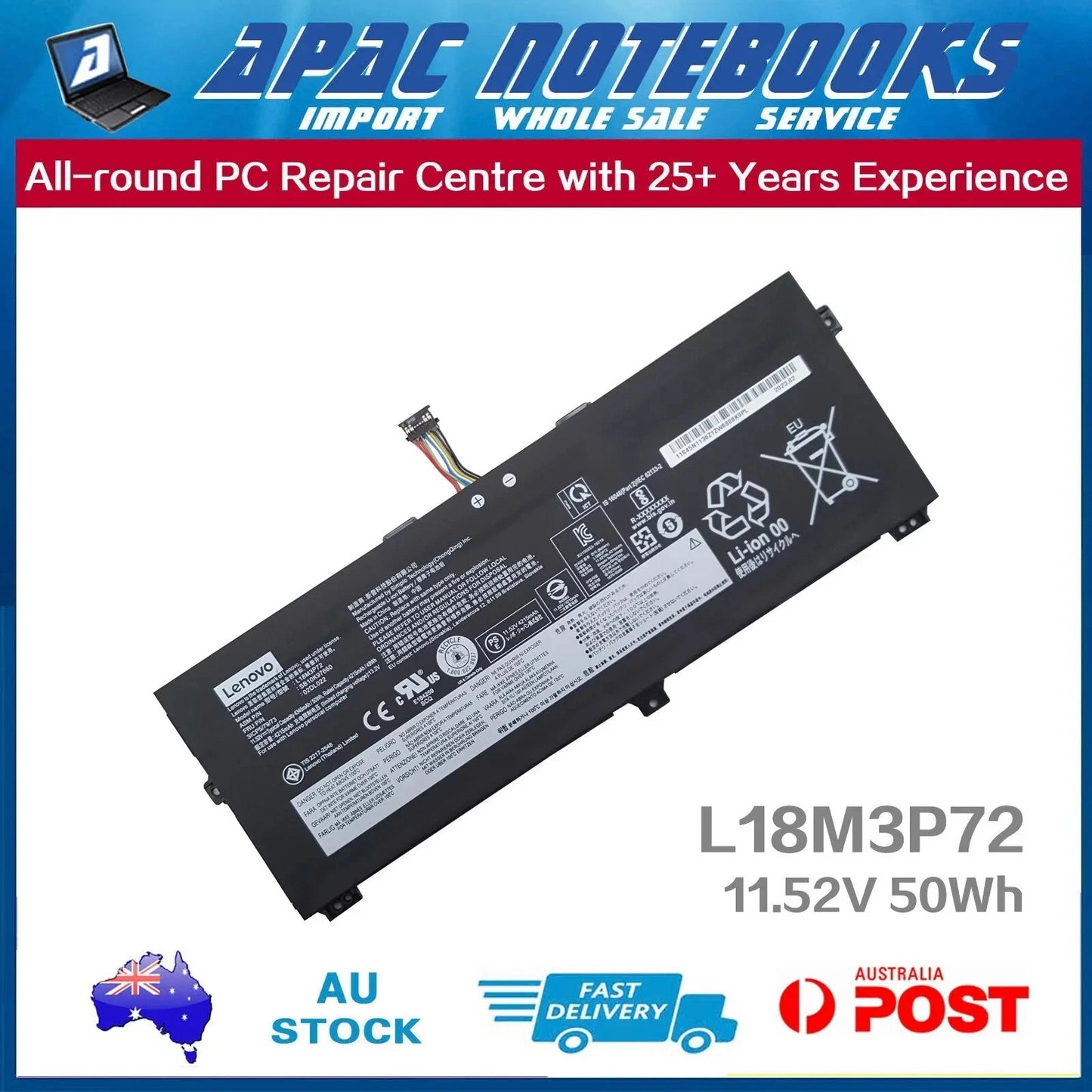 Genuine Battery for 02DL021 02DL022 02HM886 5B10W13927 5B10W13928 5B10W13929