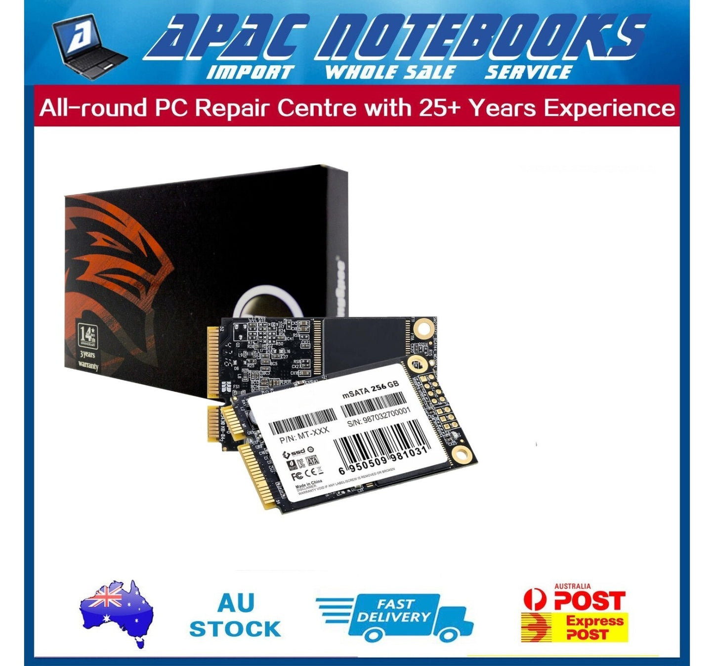 KingSpec 256gb mSATA SSD Solid State Module for Window/7/8/10/Linux/MacOS
