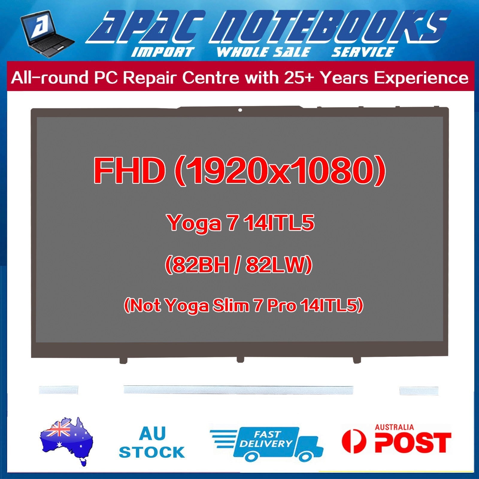 14.0" FHD LCD Touch Screen Assembly Lenovo Yoga 7 14ITL5 Type 82BH 82LW