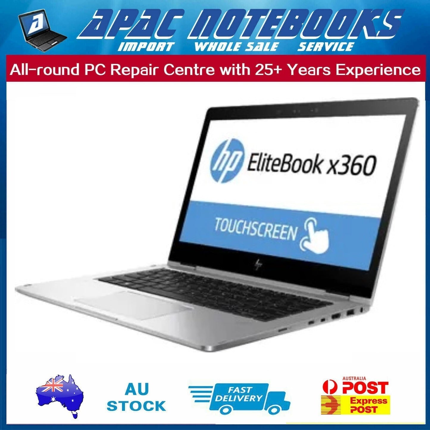 HP  Elitebook X360 1030 G2 13.3" Intel i5- 7th /8GB RAM/ 256GB SSD / Win 11 Home