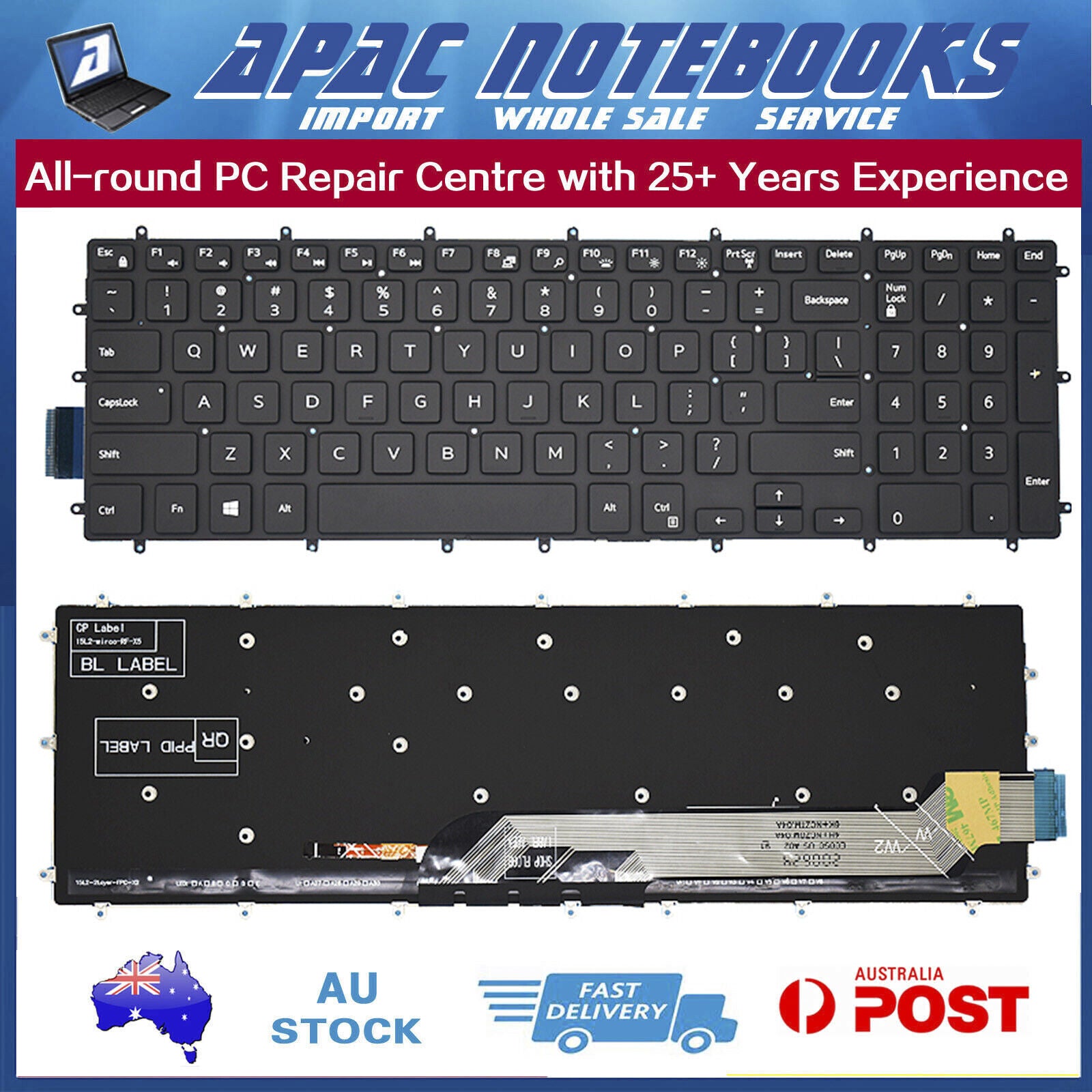 Genuine Keyboard US Backlit For Dell Inspiron 17-5765 17-5767 – APAC ...
