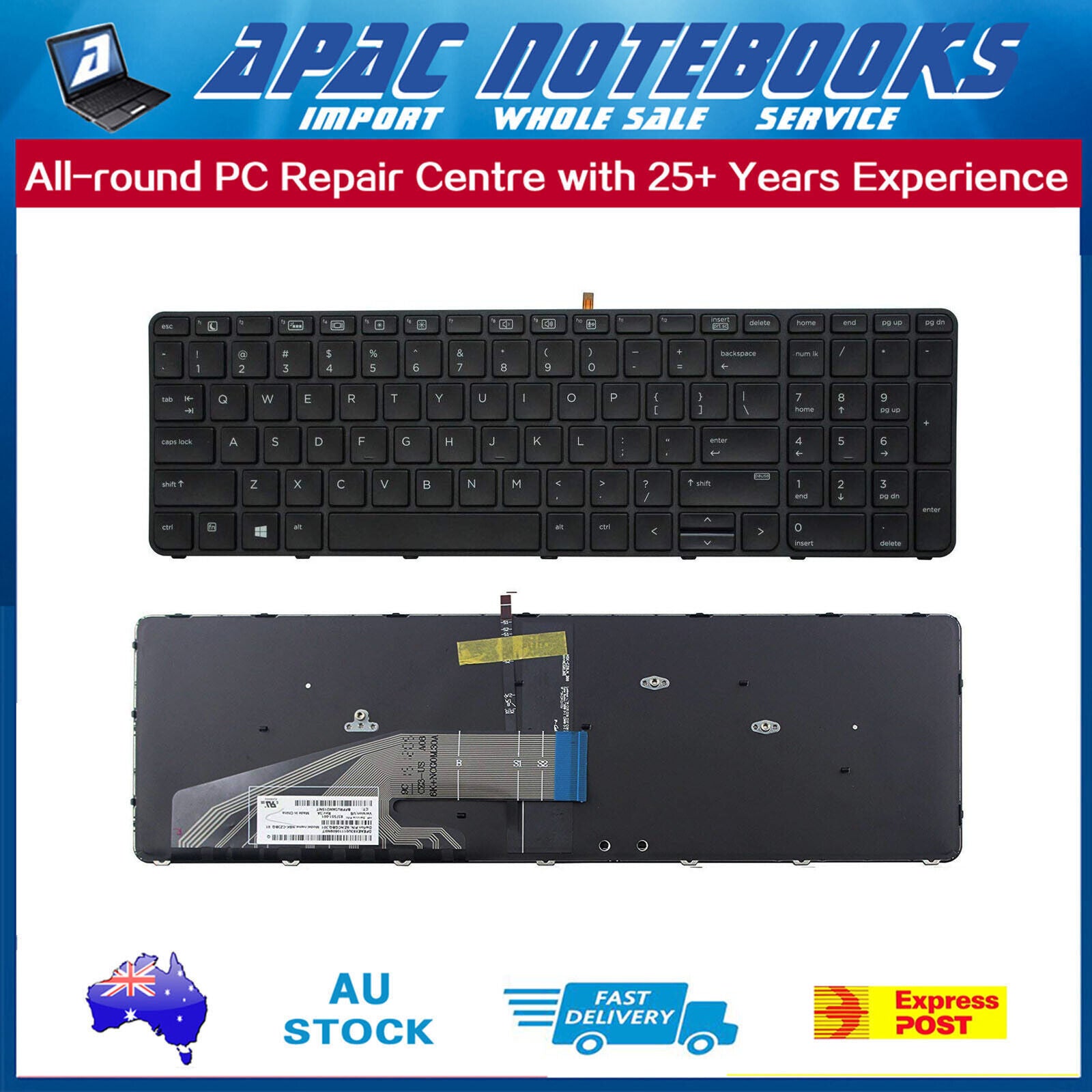 Genuine keyboard Backlit for HP ProBook 450 455 470 G3 G4 / ProBook 650 655 G2