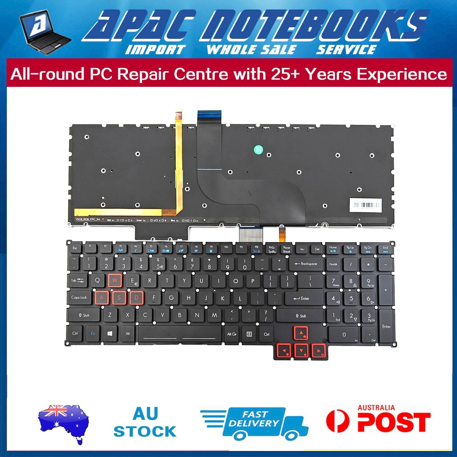 Backlit Keyboard for Acer Predator 15 G9 591 591G 591R 17 G9 791 791G  VN7-793