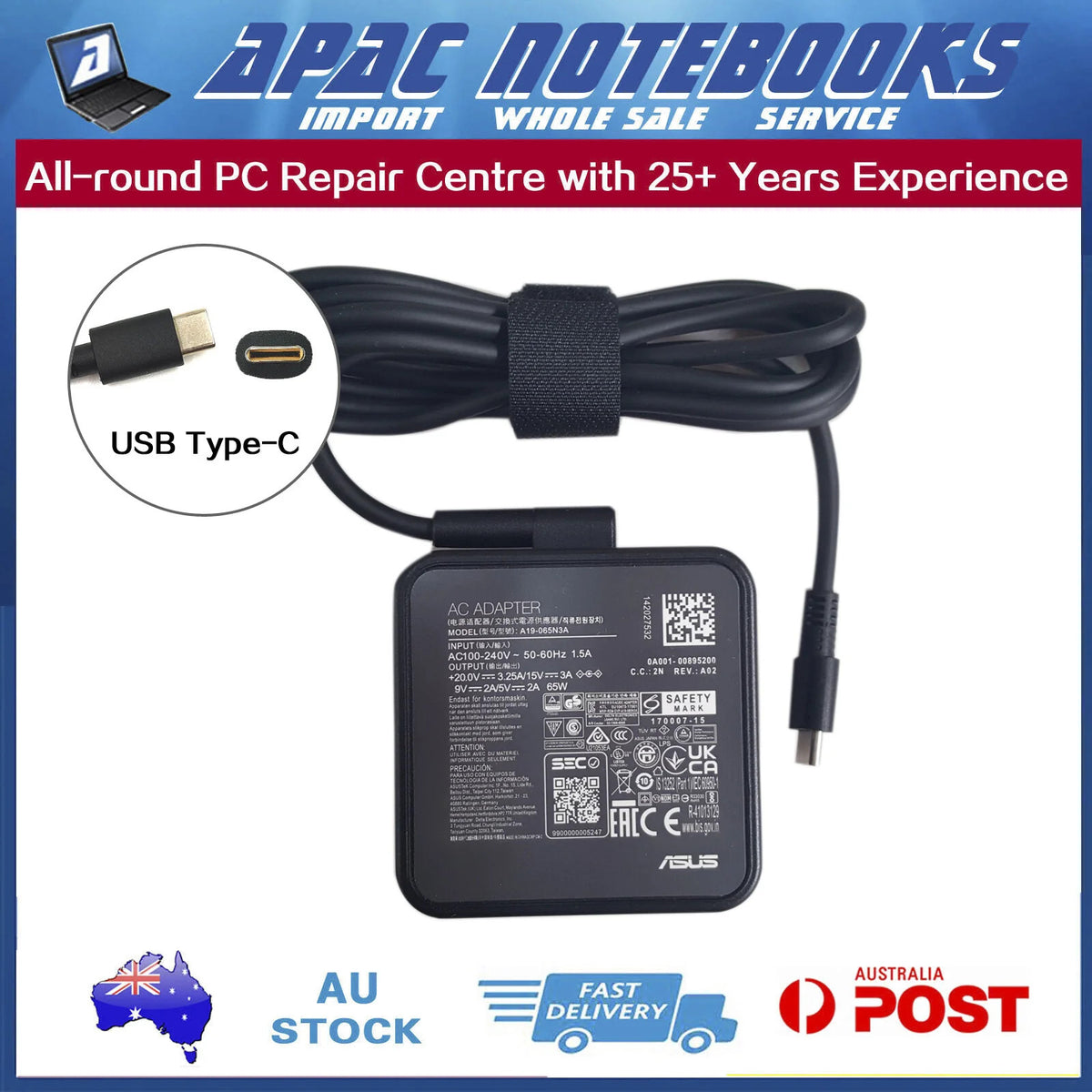 Genuine ASUS Charger Expertbook B5 Flip B5402 B5402FBA B5402FEA B5402FVA Type-C