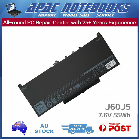 Genuine J60J5 Battery for 567TY 7CJRC F1KTM GC4FM MC34Y NJJ2H R1V85 7.6V 55Wh