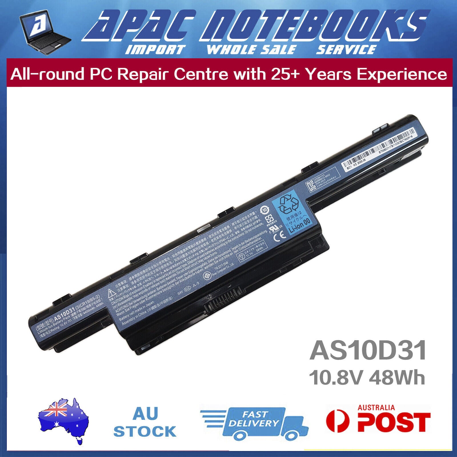 Genuine Acer Battery AS10D31 AS10D3E AS10D41 AS10D51 AS10D56 AS10D5E 10.8V 48Wh