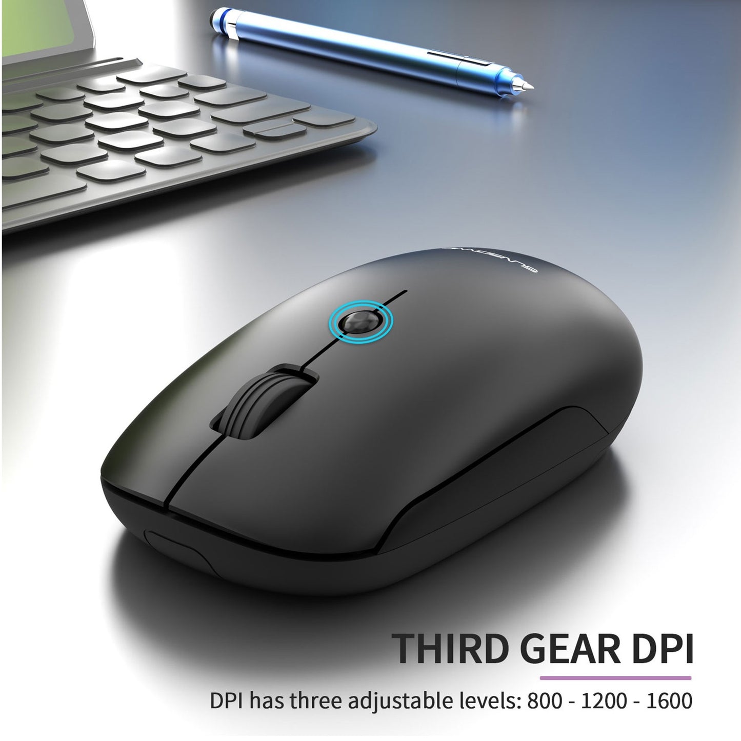 2.4G Wireless High-Precision 1600DPI Mouse and Full-Size AU Keyboard  Combo Set