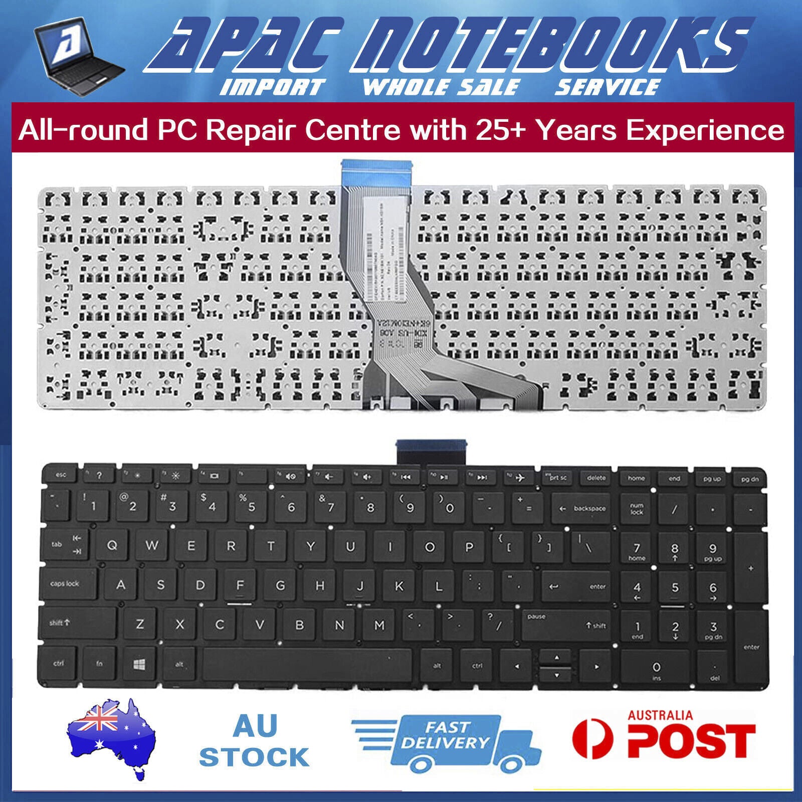 Genuine Keyboard Without Frame For HP 17-bs000 17-ak000 17g-br000 17q-bu000