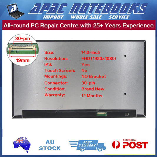 14.0" FHD IPS LED Screen B140HAN06.7 B140HAN07.1 LQ140M1JW62 No Bracket