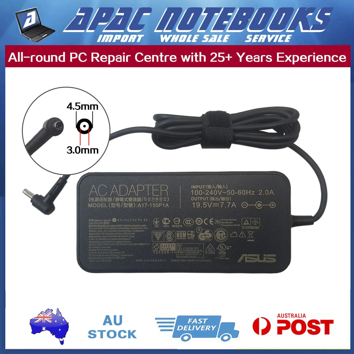 Genuine ASUS 150W Charger Vivobook Pro 15 K3500P D3500Q N3500Q S3500P/Q K6500Z