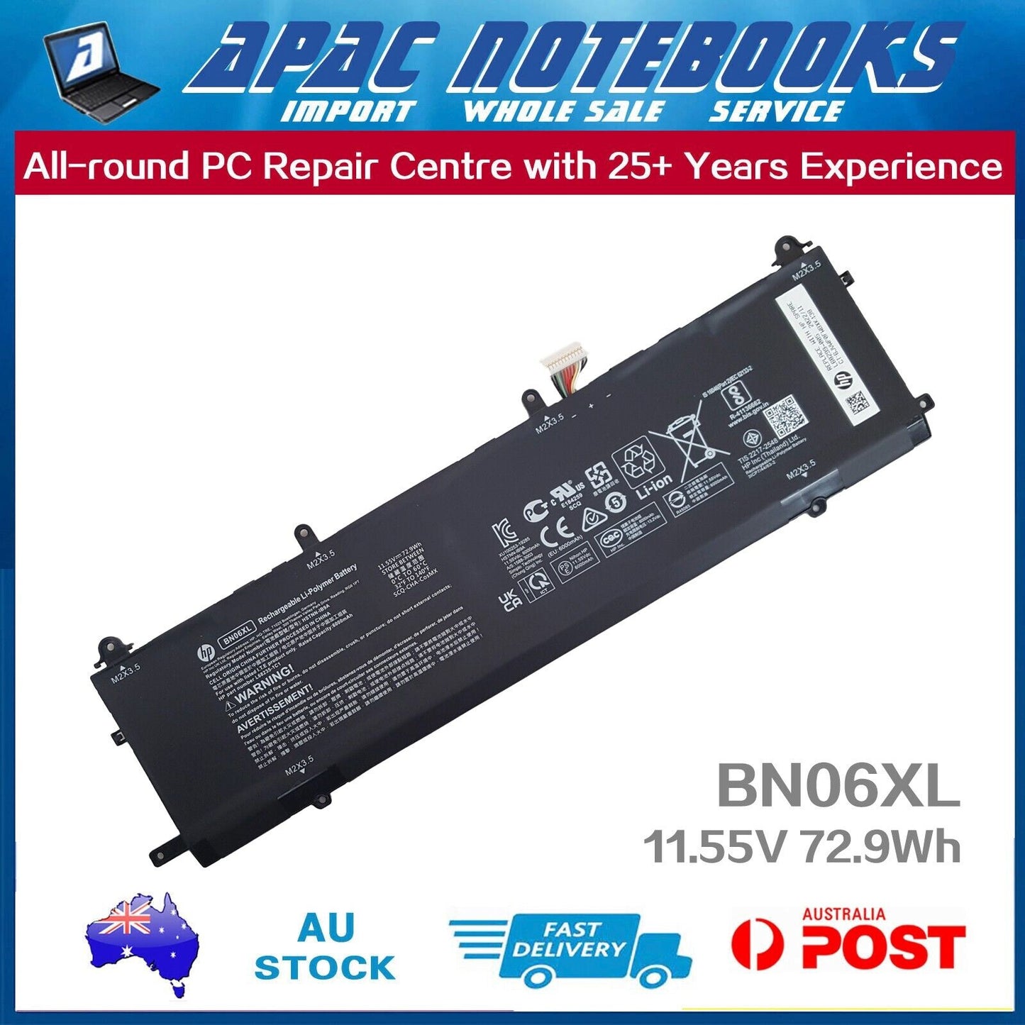 Genuine BN06XL Battery HP HSTNN-IB9A L68235-1C1 L68299-005 BN06072XL-PL 72.9Wh