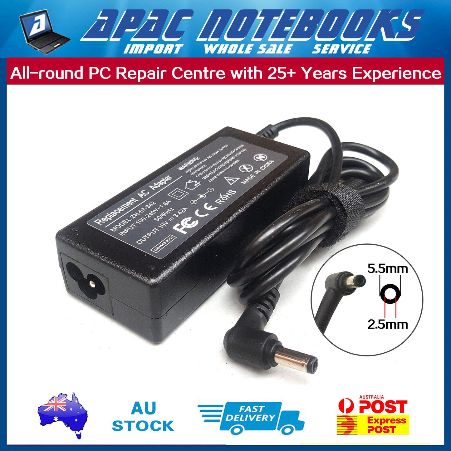 65W AC Adapter Charger for ASUS S300C S300CA S400C S400CA S500C S500CA