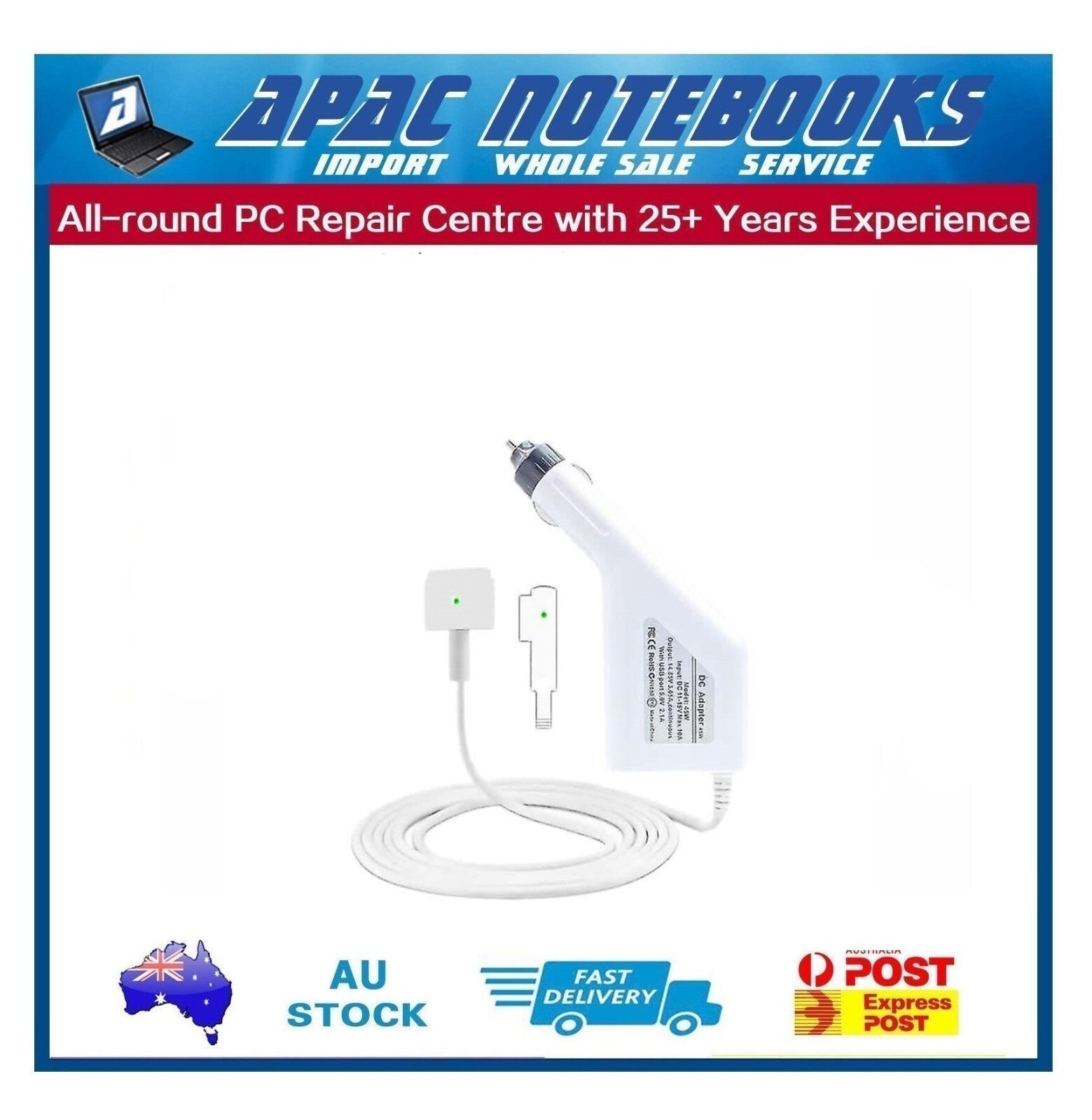 OEM APPLE Car Charger 60W 16.5V-3.65A MAGSAFE2