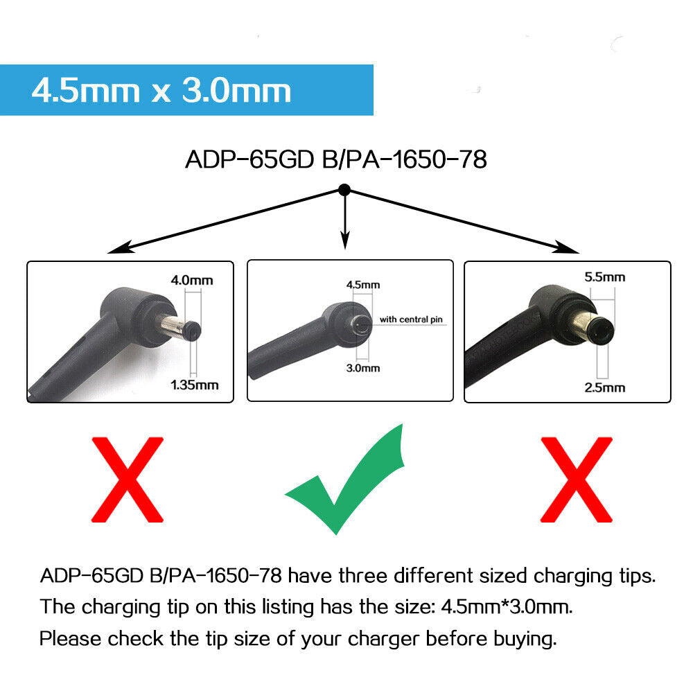 Genuine 65W AC Adapter Charger ASUS ADP-65GD B D PA-1650-78 ADP-65AW B