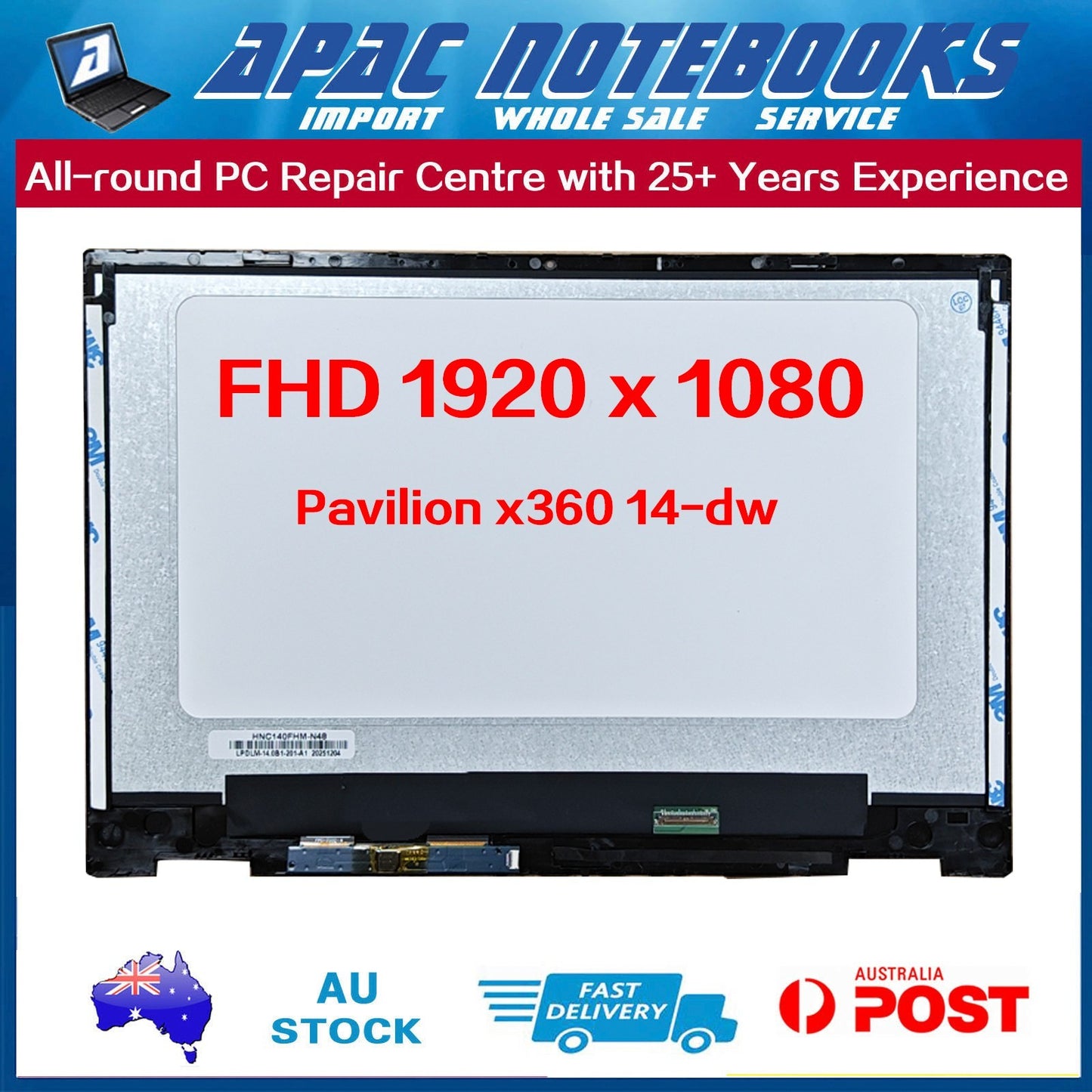 14.0" FHD LCD Touch Screen Assembly HP Pavilion x360 14-dw1010TU 14-dw1013TU