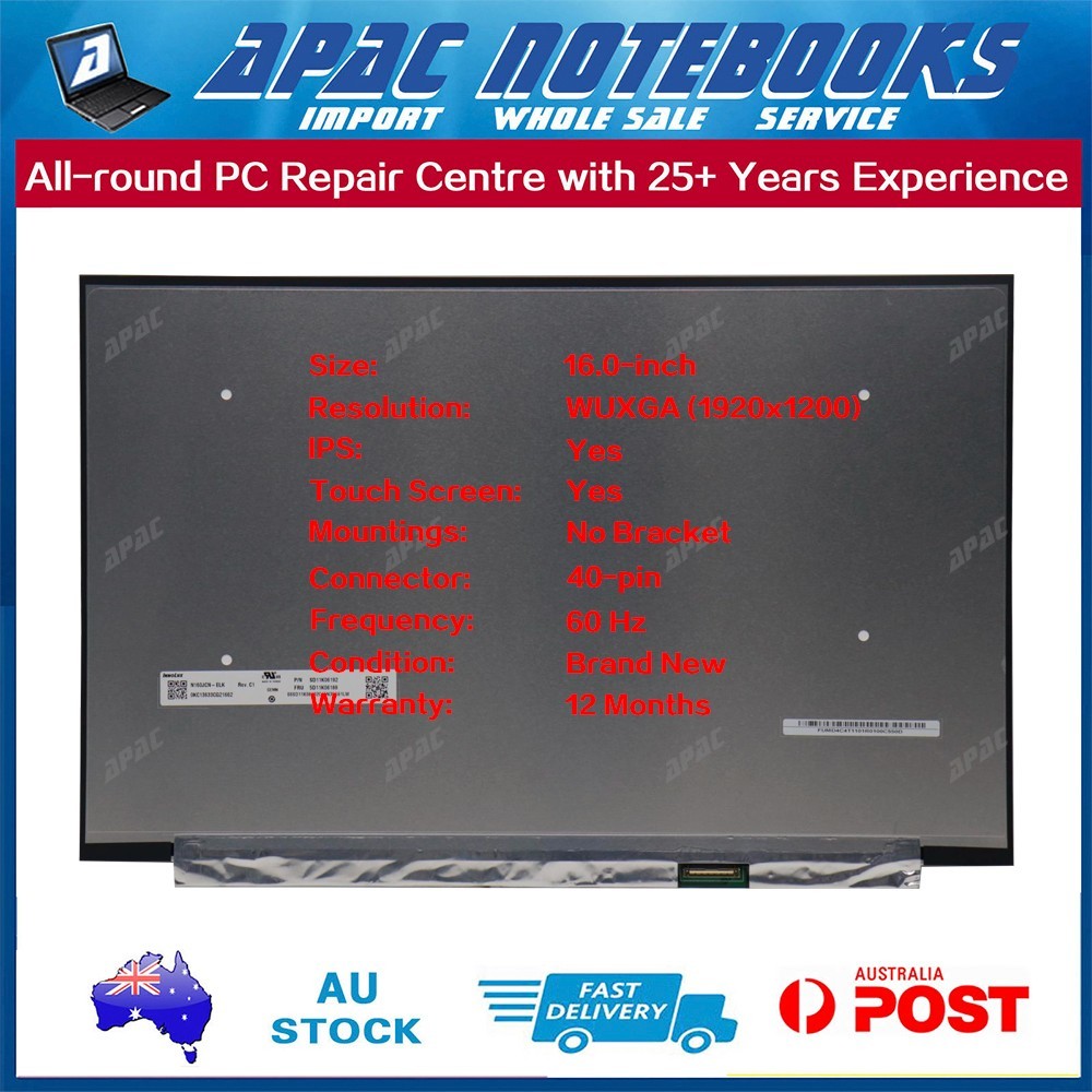 16.0" WUXGA TouchScreen NV160WUM-K01 V8.0 ONLY for Lenovo