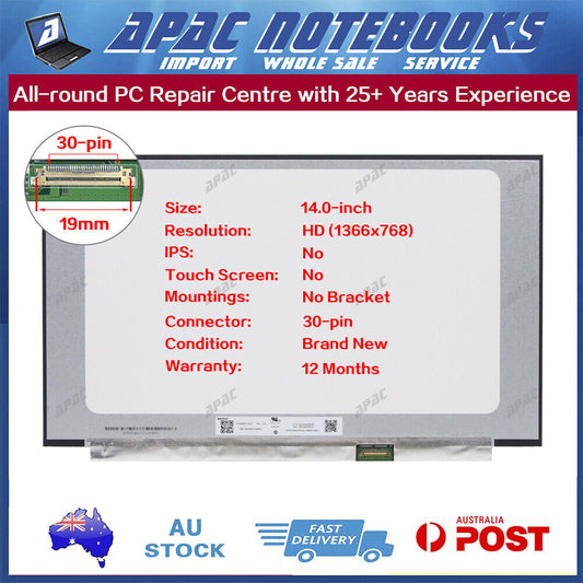 14.0" HD 30Pin No Bracket LED Screen MB140AN01-5 5D11D04240