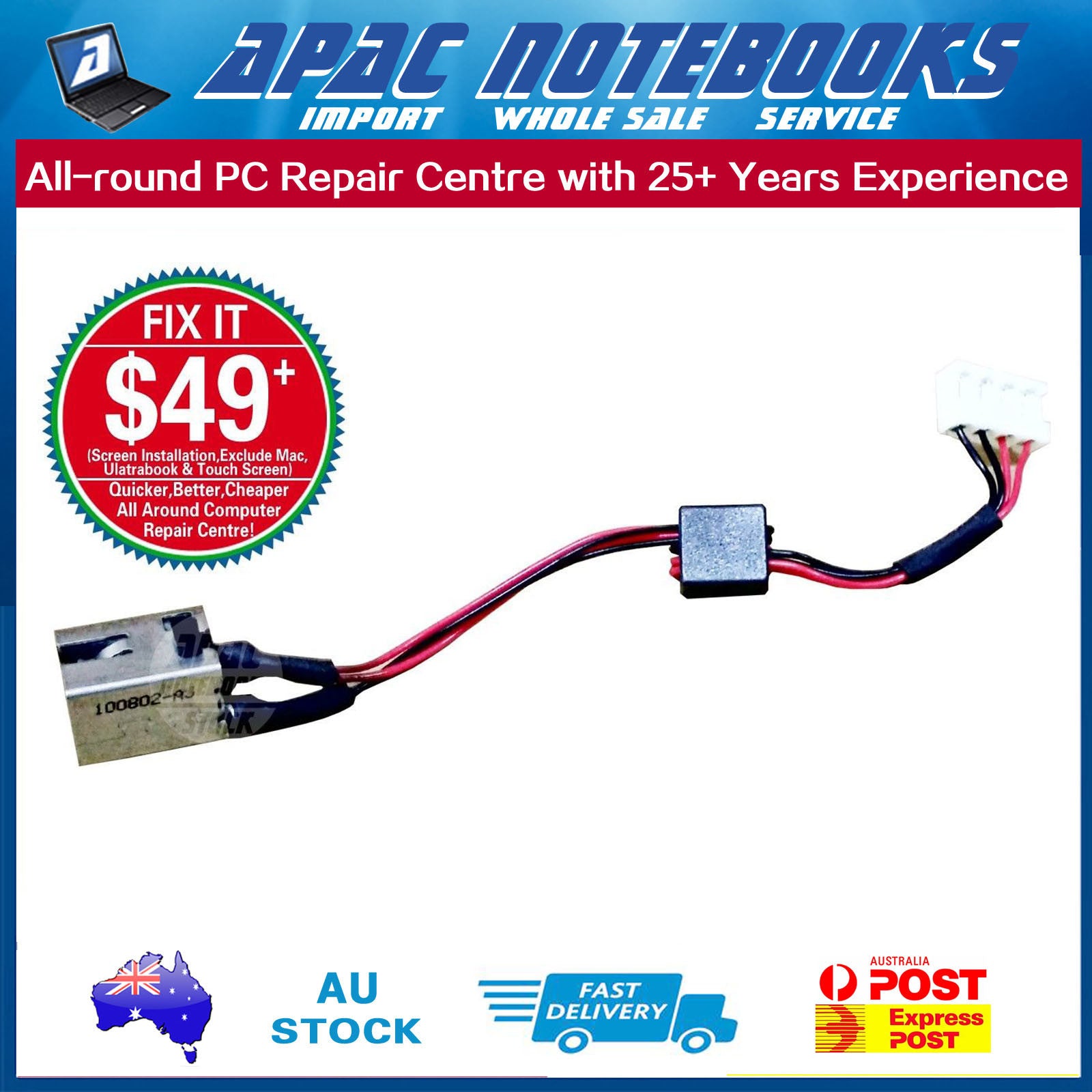 DC Jack Power Socket for Toshiba Satellite P850 Series 4Pins