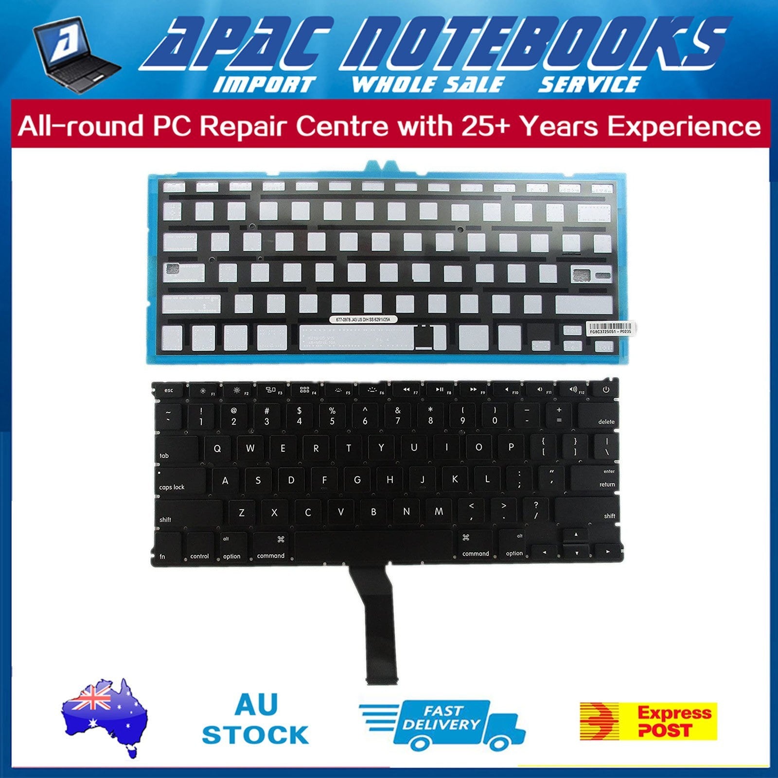 Keyboard Compatible for MacBook Air 13-Inch A1369 A1466 w/Backlit