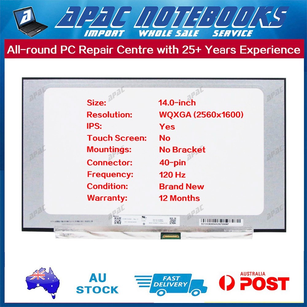 14.0" 2560x1600 120Hz LED Screen B140QAN07.J HP Pavilion 14-ew005tu 14-ew094tu
