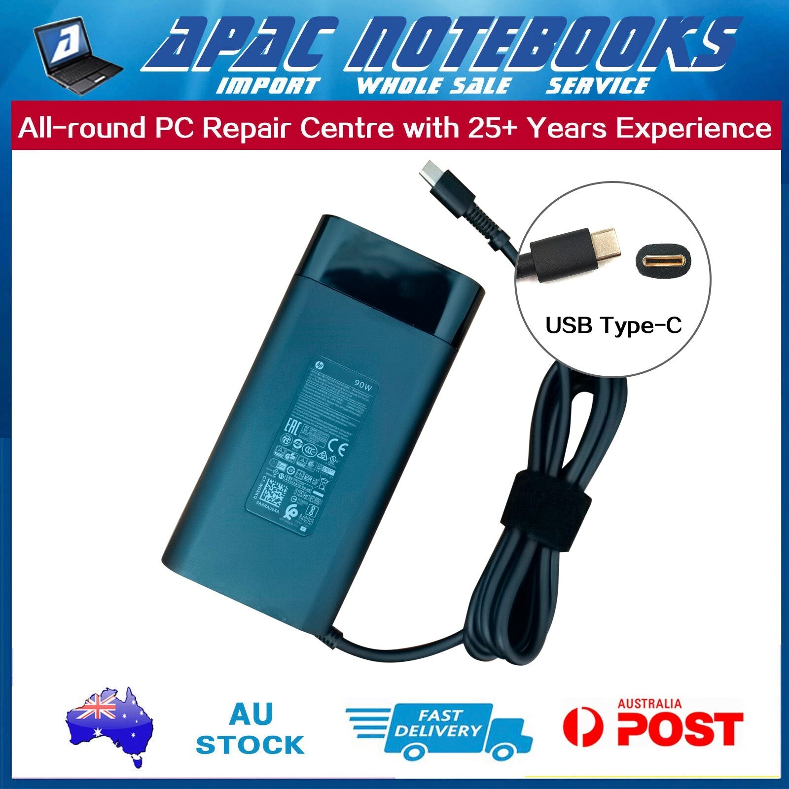 Genuine 90W USB-C Charger HP ENVY Laptop PC 17-CW 17-CW0097NR 0023DX 17-CW1023CL