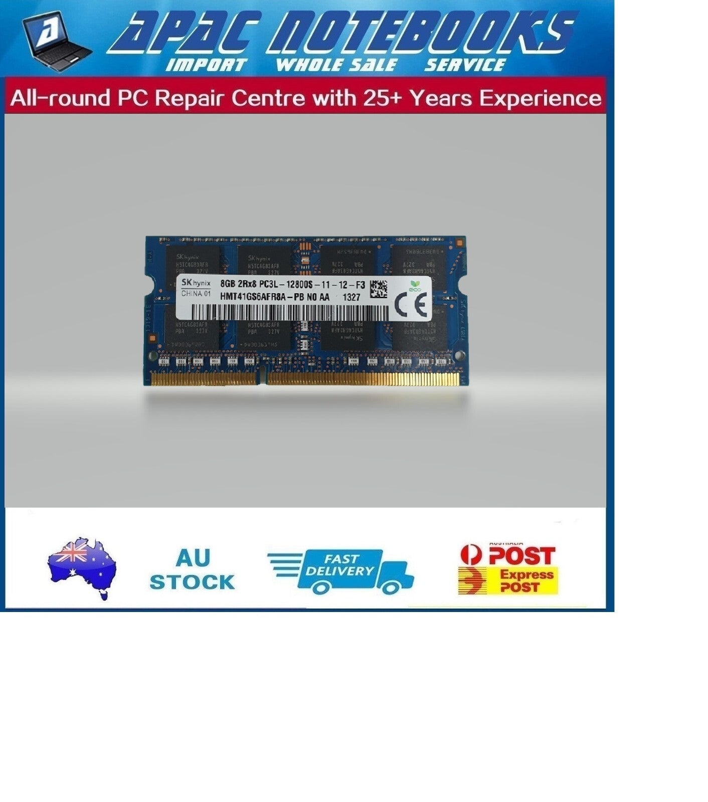 8GB  SK hynix DDR3L Laptop RAM Memory PC3L-12800S (2 piece Bundle Sales)