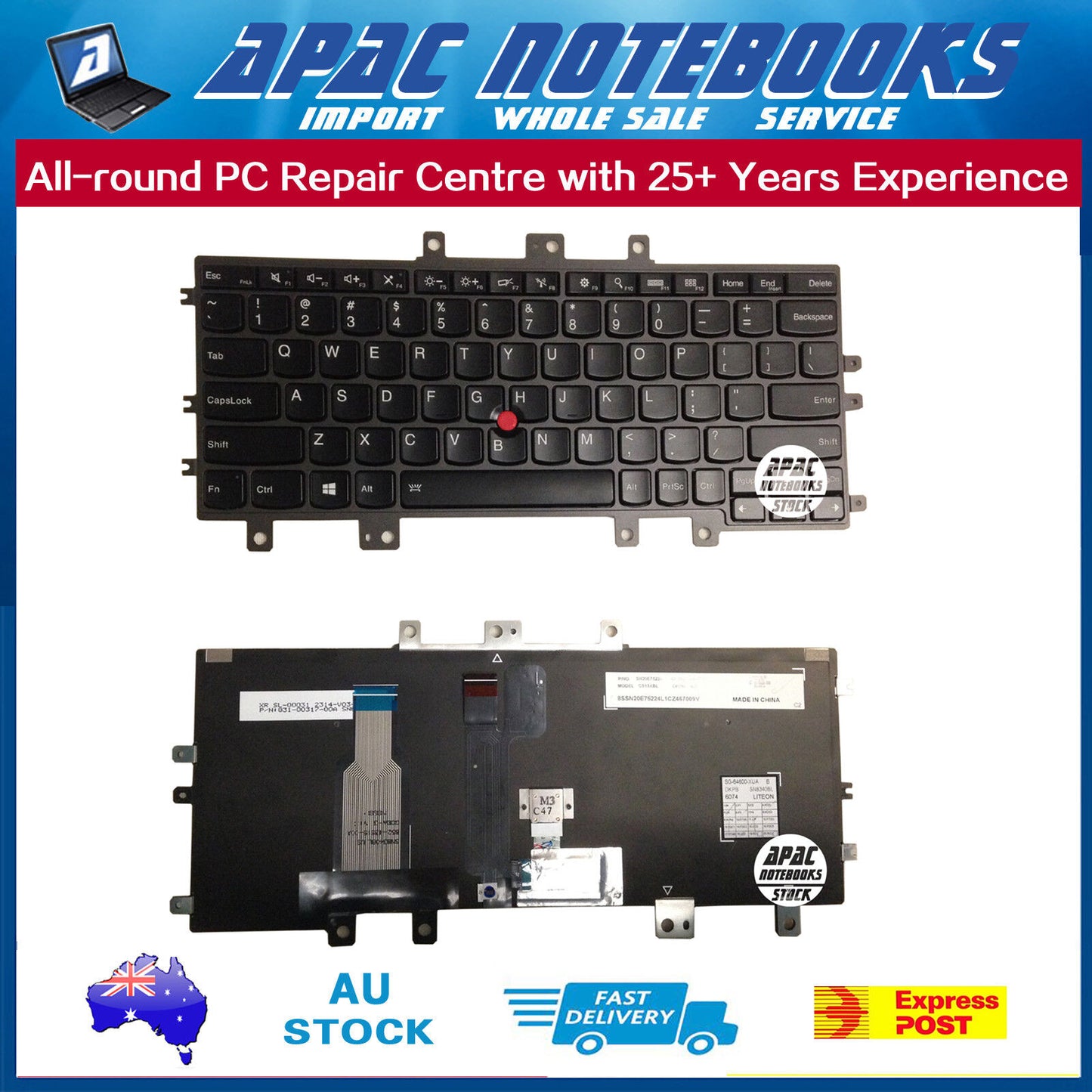 BackLit Keyboard For Lenovo Thinkpad P/NO:SN20E75224 MODEL:CS13XBL