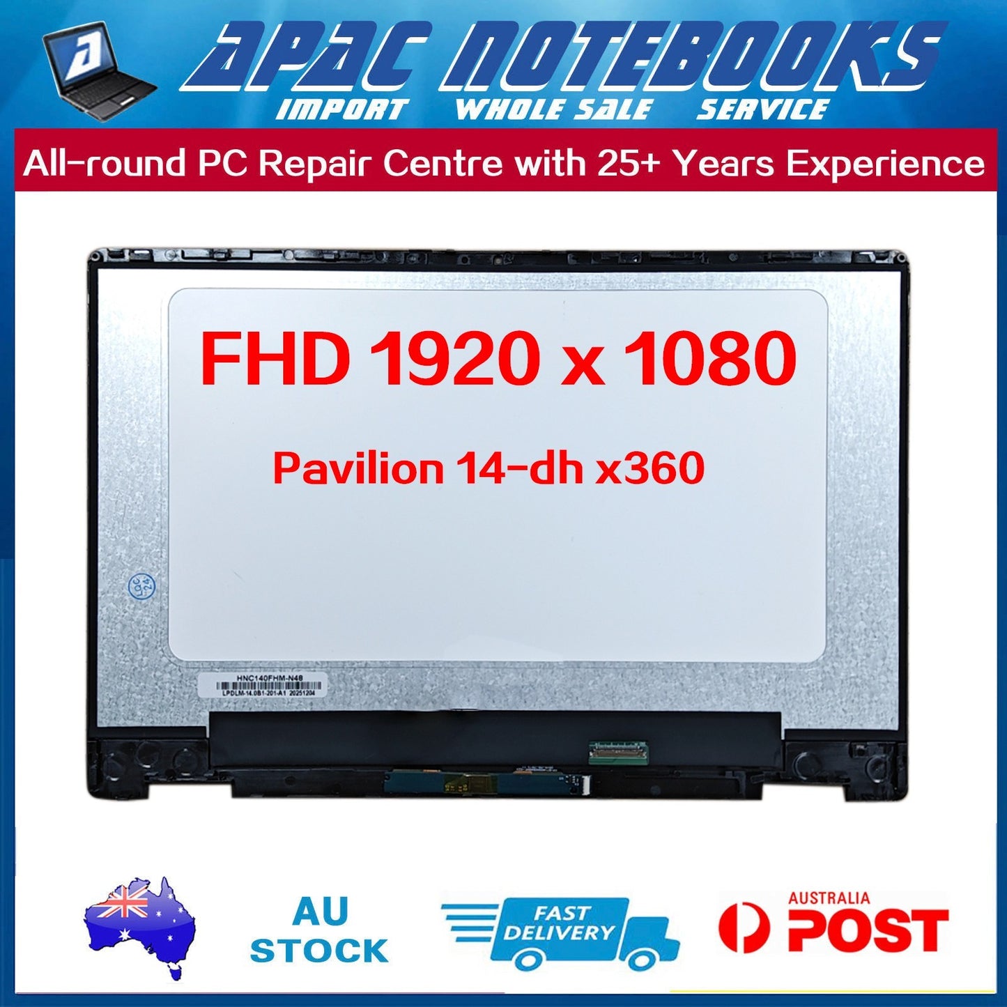 14.0" LCD Touch Screen Assembly HP Pavilion 14-dh1001tu 14-dh1010tu 14-dh1086tu