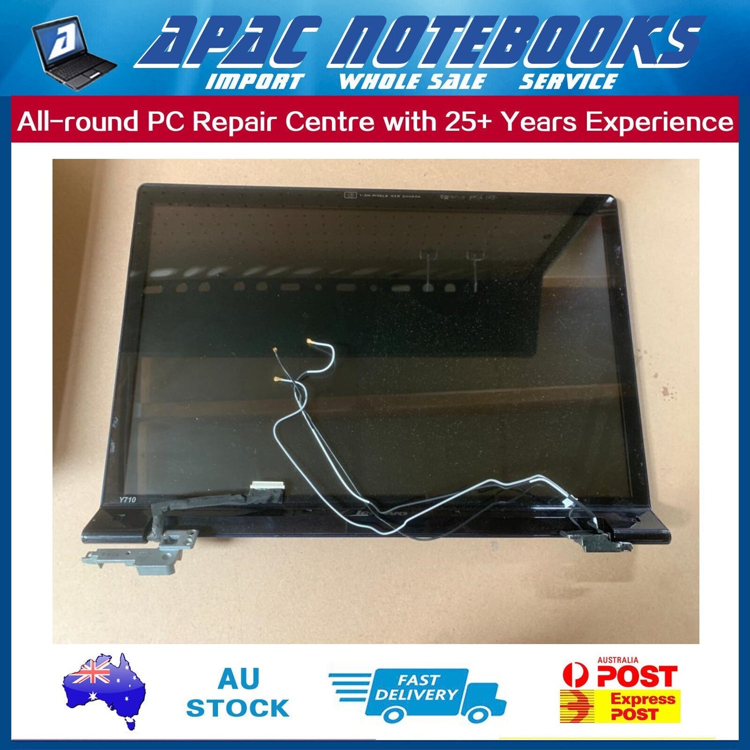 17" HD LCD Display Screen for Lenovo IdeaPad Y710 with Blue Back Cover & Hinges