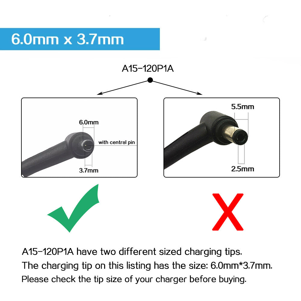 Genuine 120W AC Adapter Charger ASUS A15-120P1A 20V 6A 6.0mm*3.7mm