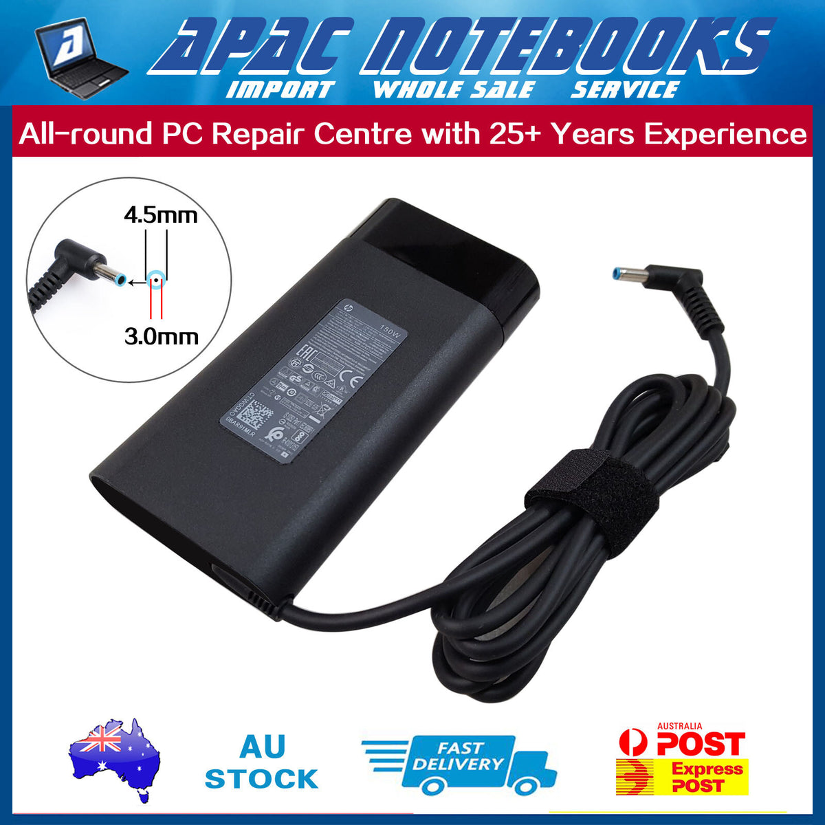 Genuine 150W Charger HP Pavilion Plus 16-ab 16t-ab 16-ab0000 16-ab1000