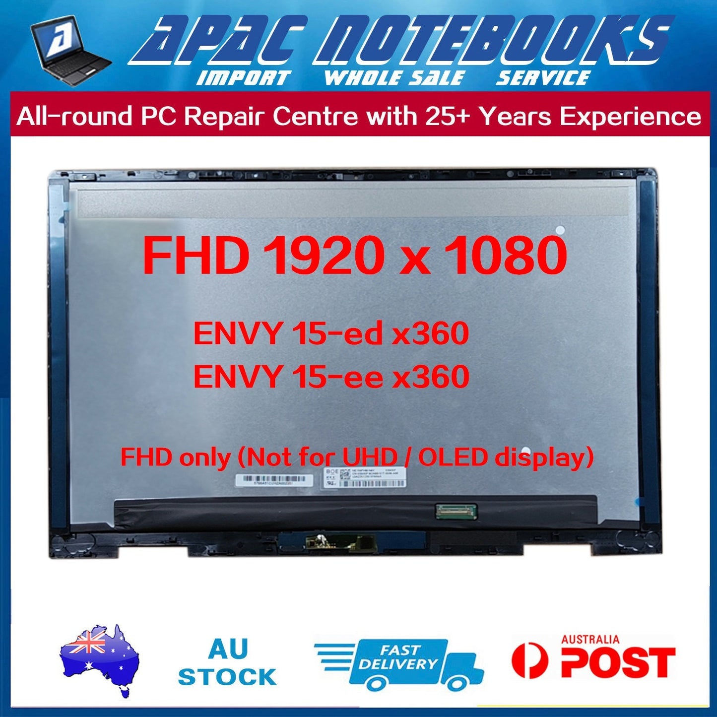 15.6" FHD LCD Touch Screen Assembly HP ENVY x360 15-ed 15-ee  L93180-001