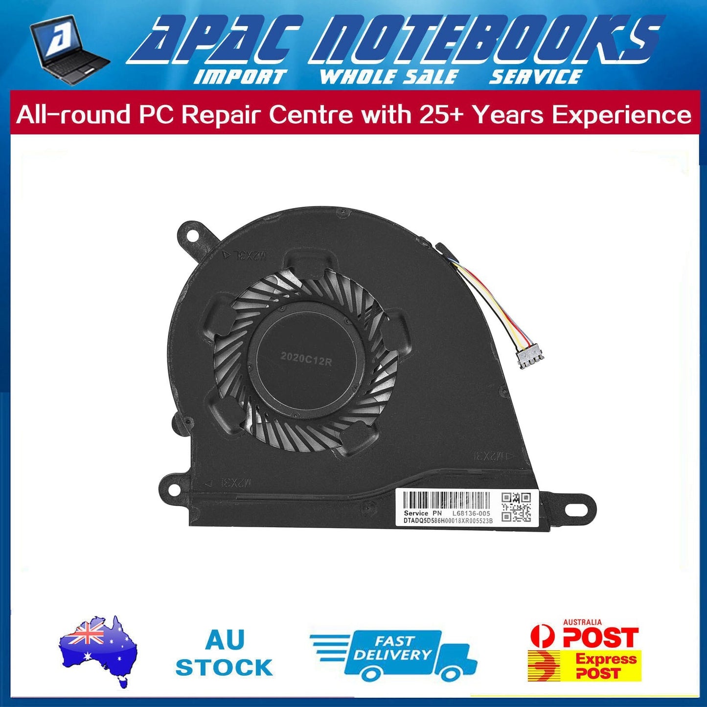 CPU Cooling Fan For HP 15-dy 14-DQ 14s-DQ 15S-FQ 15S-EQ L68134-001