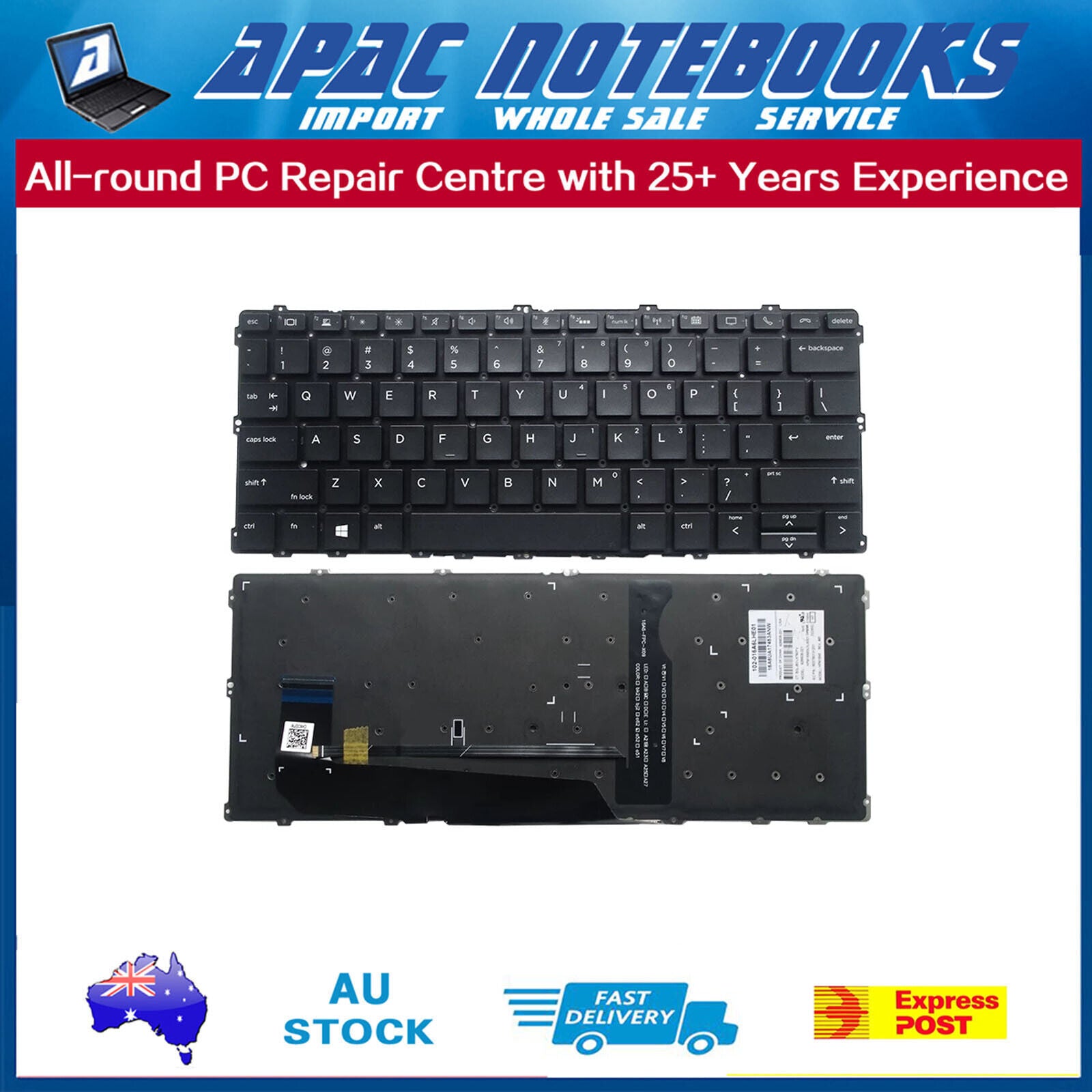 Genuine Keyboard with Backlit for HP EliteBook x360 1030 G2 G3 G4