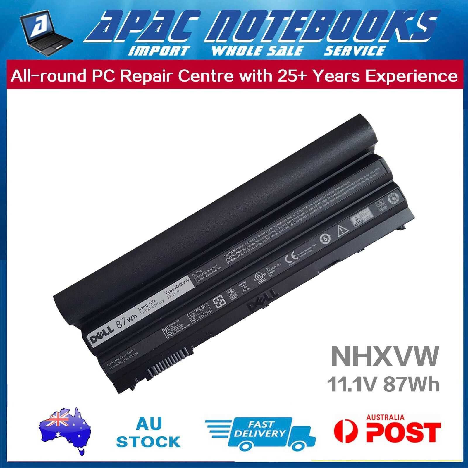 Genuine NHXVW Battery for Latitude E6430 ATG E6440 E652 E6530 E6540 11.1V 87Wh