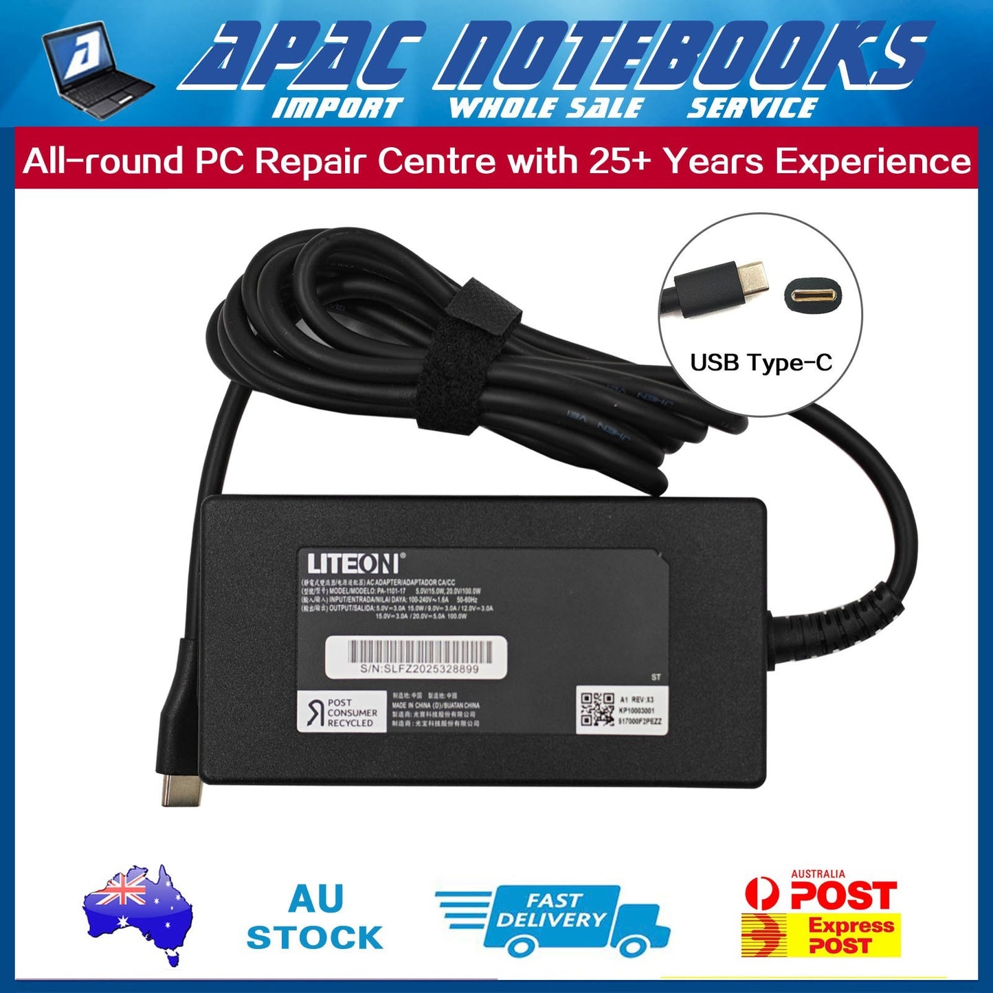 Genuine 100W USB Type-C Charger Acer Swift Go 14 SFG14-72 SFG14-72T SFG14-73/73T