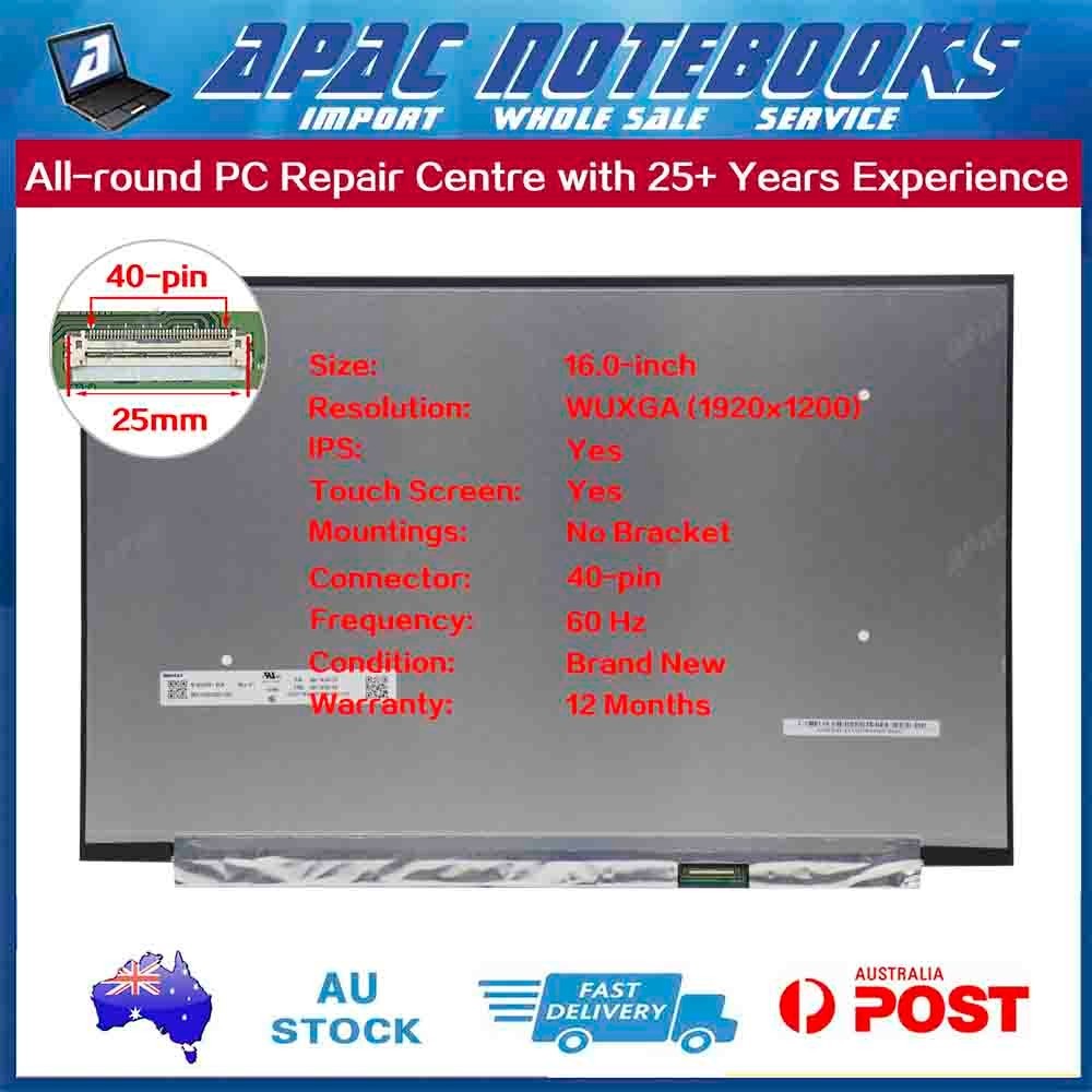16.0" 1920x1200 IPS TouchScreen NV160WUM-T02 V8.0 V8.1  ONLY for HP