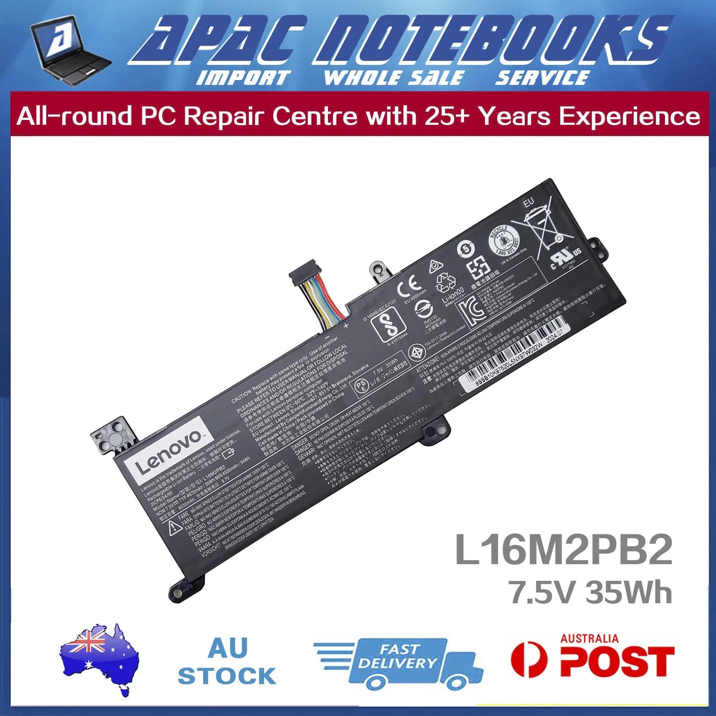 Genuine Battery for V15 V15-ADA V15-IGL V15-IIL V15-IKB V15-IML V15-IWL 35Wh