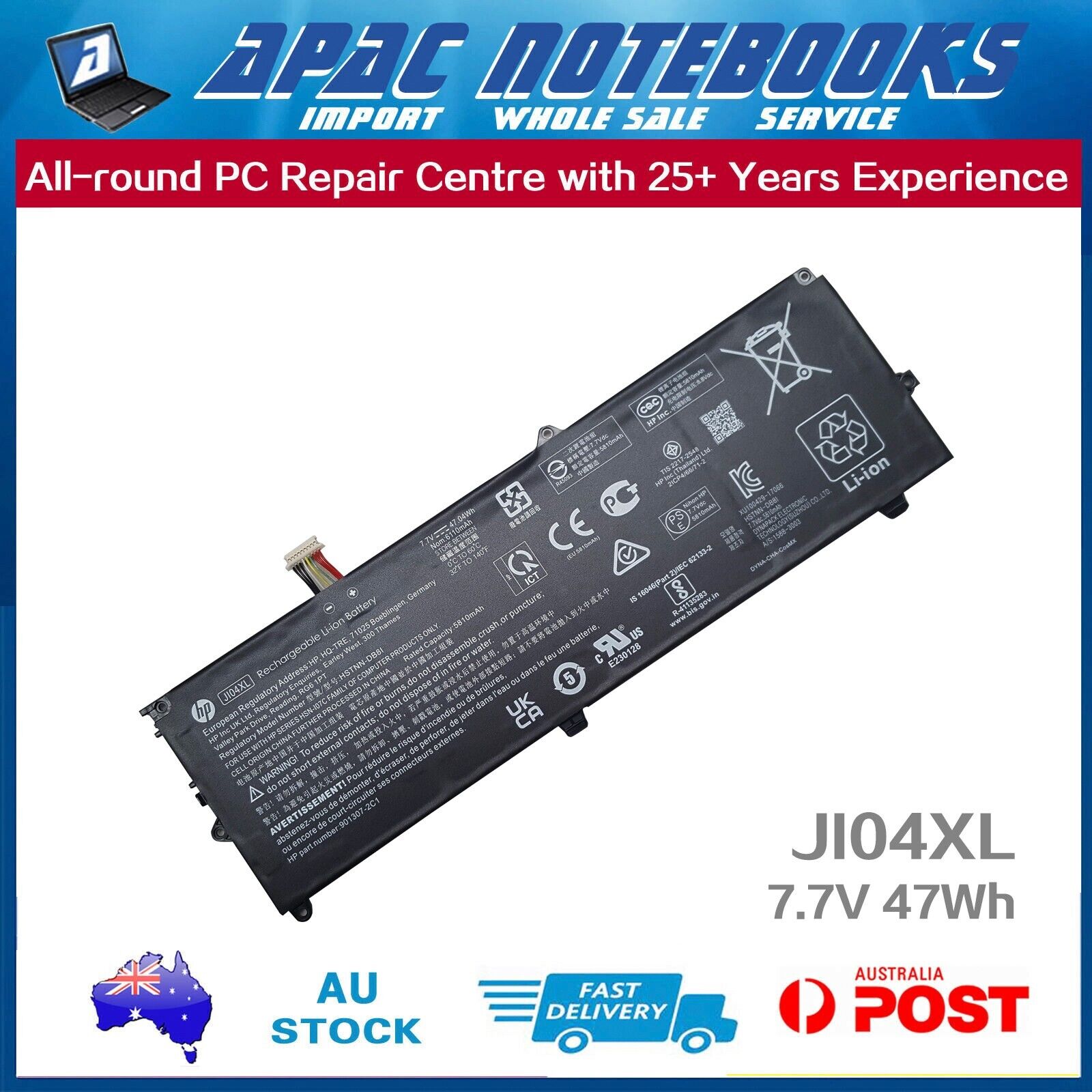 Genuine JI04XL Battery HP Elite x2 1012 G2 901247-855 901307-2C1 -541 HSTNN-UB7E