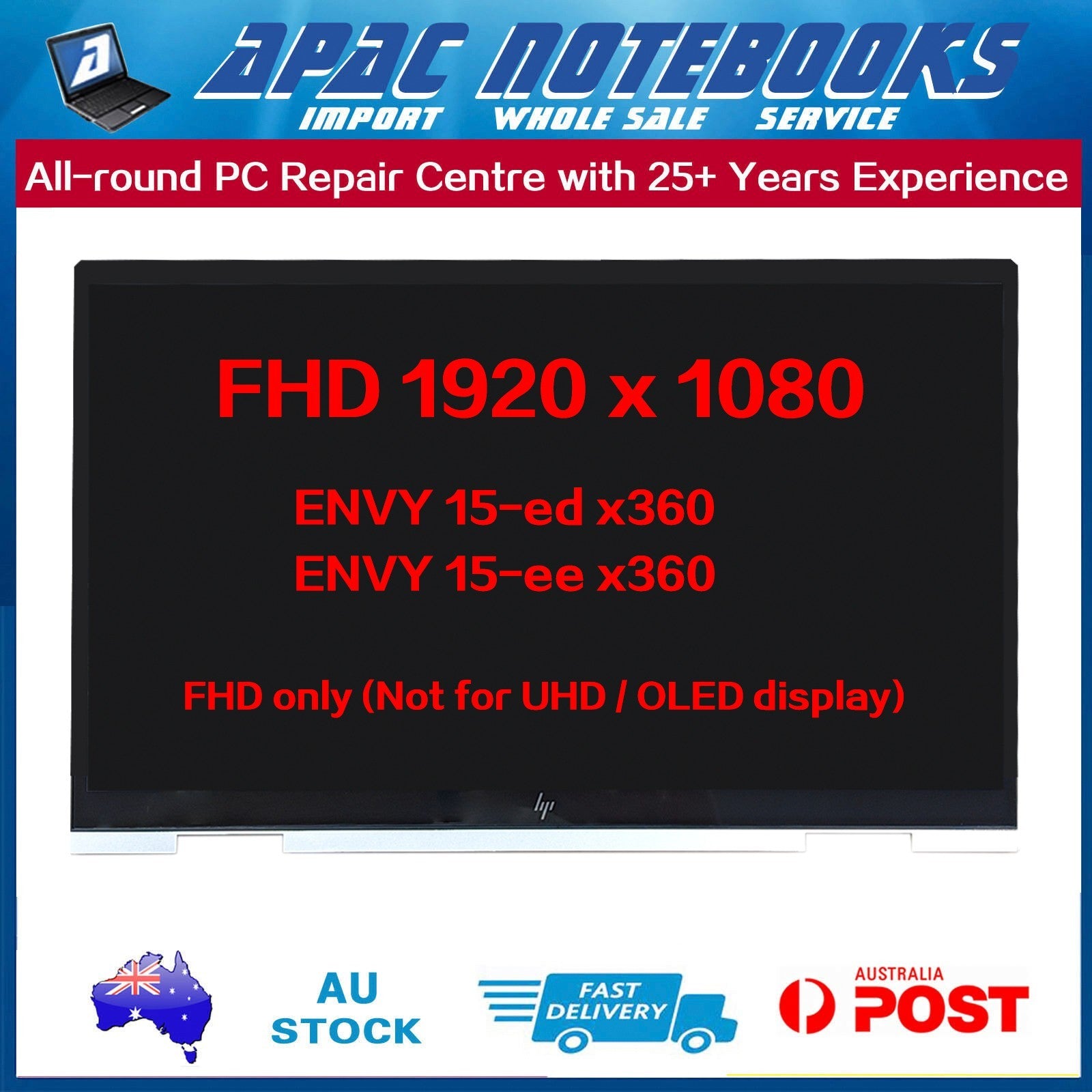 15.6" FHD LCD Touch Screen Assembly HP ENVY x360 15-ed 15-ee  L93180-001